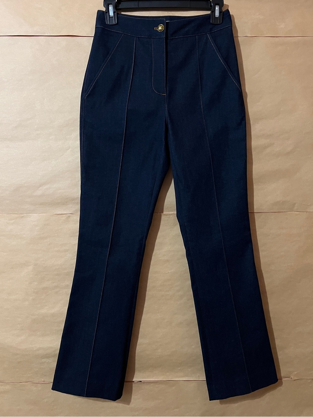 Veronica Beard | Kimra Pants Kick Flare Crop Denim Trouser Dark Oxford Size 0